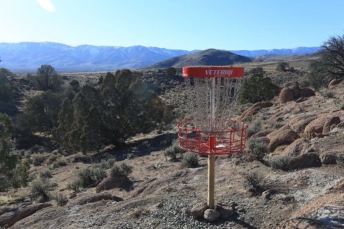 disc golf basket at carson ridge disc golf park
