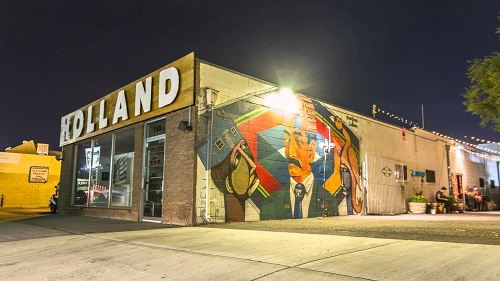 exterior holland project gallery at night