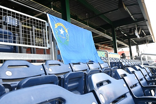 nevada state flag in stands