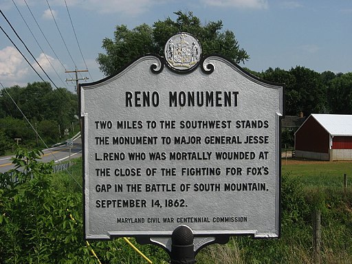 memorial sign for major general reno