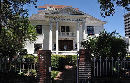 front exterior of levy mansion and sundance books