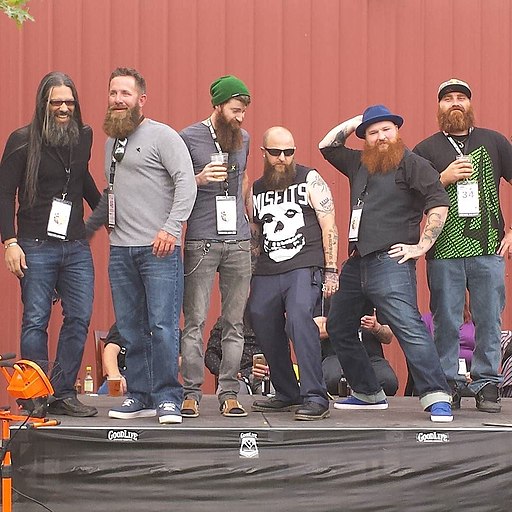 competitors in a beard contest