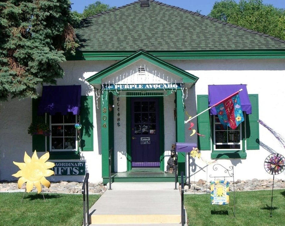 exterior of purple avocado gift shop