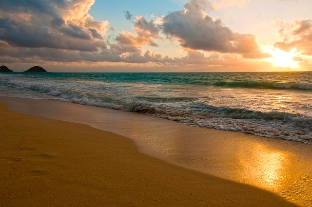 sunset on hawaii beach