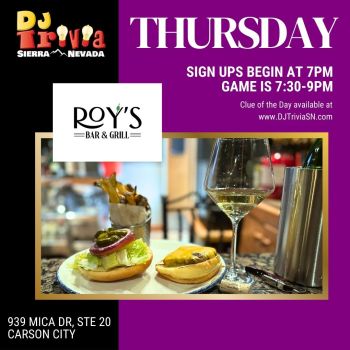 DJ Trivia, Roy's Bar & Grill Thursdays