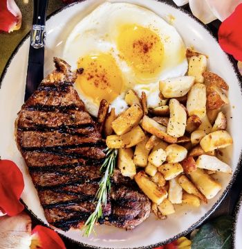 Champagne & Chocolate, Steak and Eggs