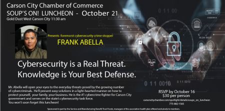 Carson City Chamber of Commerce, Soup’s On! Luncheon: Cyber Security Awareness