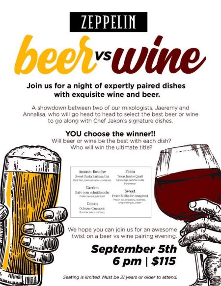 Zeppelin, Beer vs. Wine