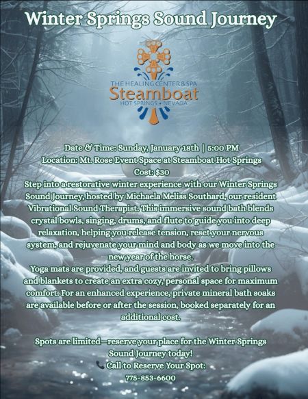 Steamboat Hot Springs Healing Center & Spa, Winter Springs Sound Journey