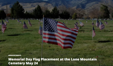 Carson City Events, Memorial Day Flag Placement at the Lone Mountain Cemetery