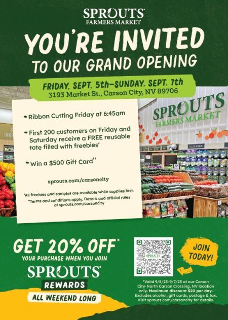 Carson City Events, Grand Opening Weekend: Sprouts Farmers Market