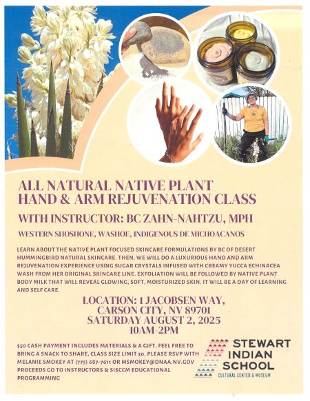 Carson City Events, All Natural Native Plant Hand & Arm Rejuvenation Class