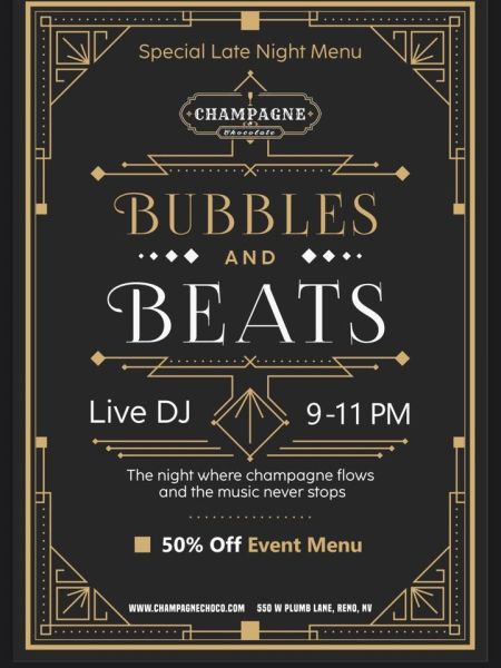 Champagne & Chocolate, Late Night Happy Hour