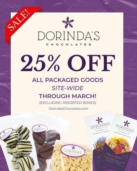 Dorinda's Chocolates, 25% Off All Packaged Goods